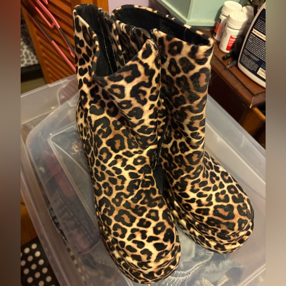 Steve Madden Leopard Print Ankle Boots